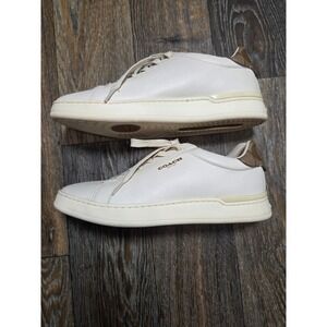Coach Lowline Low Top Sneakers Off White Leather Monogram G4966 Womens 8.5B